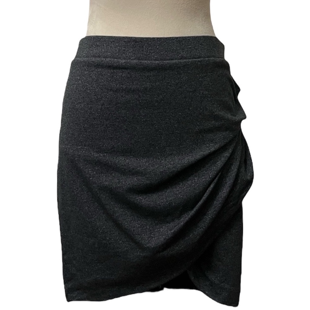 EXPRESS Dark Grey Side ruched pull-on mini skirt w/tulip shape